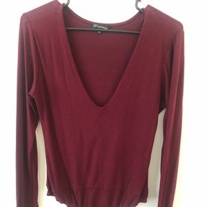 Red Deep V Neck Body Suit 🔥